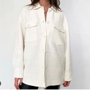 aritzia babaton tweed cream jacket